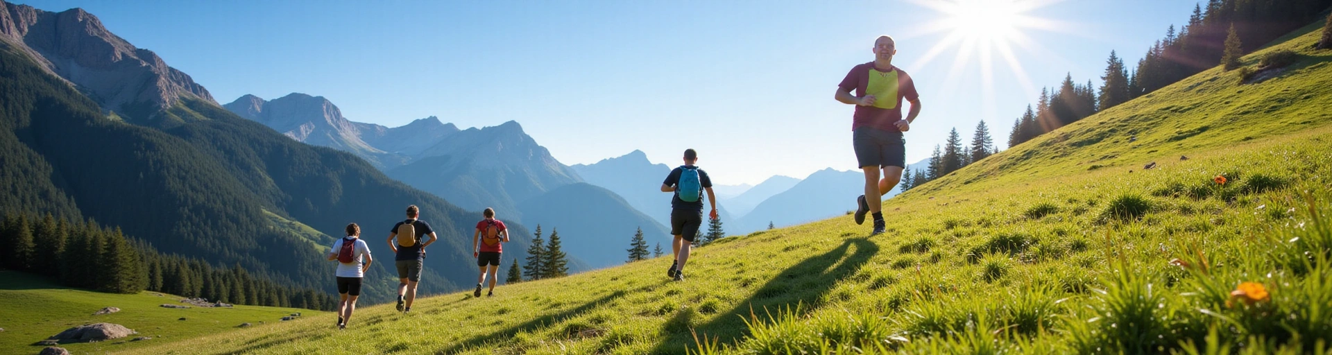 Active individuals in natural settings enjoying outdoor wellness activities