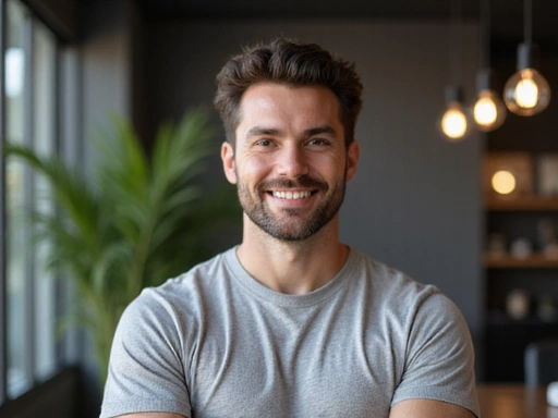 Man experiencing energy and vitality from natural supplements