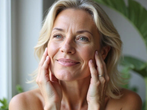 Woman enjoying the benefits of natural anti-aging skincare